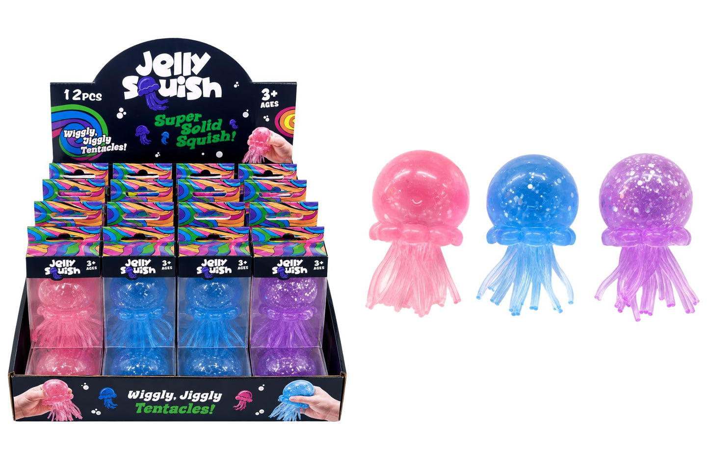 Squishy Gel Jellyfish 8x5cm 3 Asstd PDQ