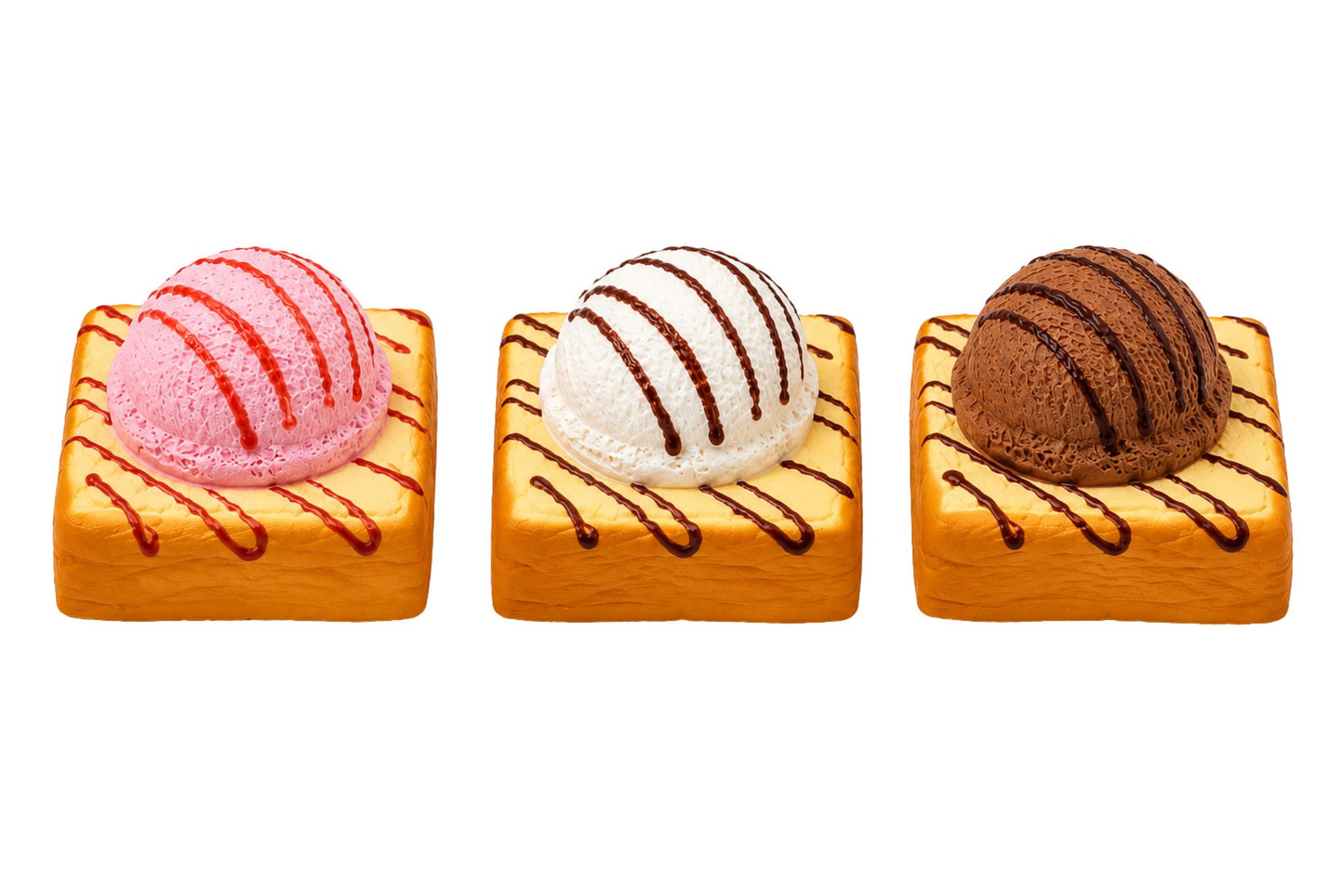Squishy Scented Ice Cream on Toast 18x8cm 3 Asstd