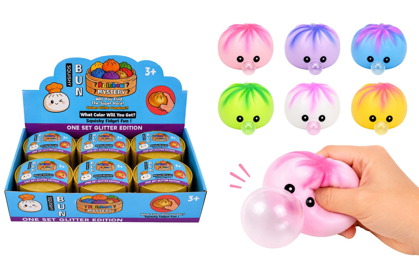 Squishy Mystery Bubble Dumpling 8.5cm 6 Asstd PDQ