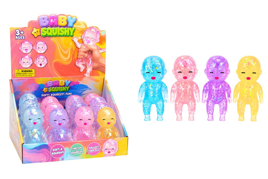 Squishy Glitter Gel Baby Doll 4 Asstd