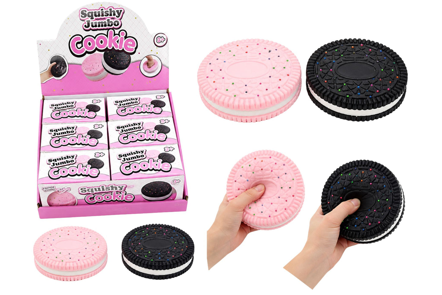 Squishy Jumbo Cookie 11.5x6.5cm 2 Asstd PDQ