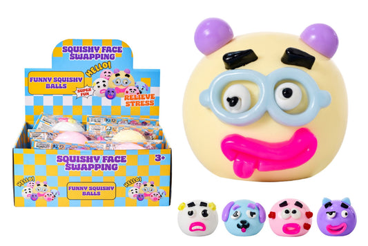 Squishy Ball with DIY Face 10cm 5 Asstd PDQ