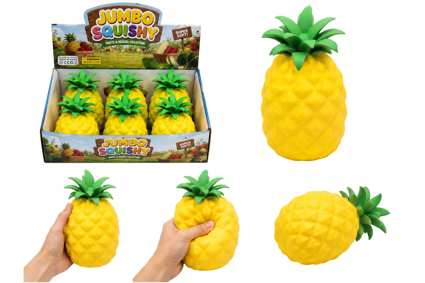 Squishy Jumbo Pineapple 21cm PDQ