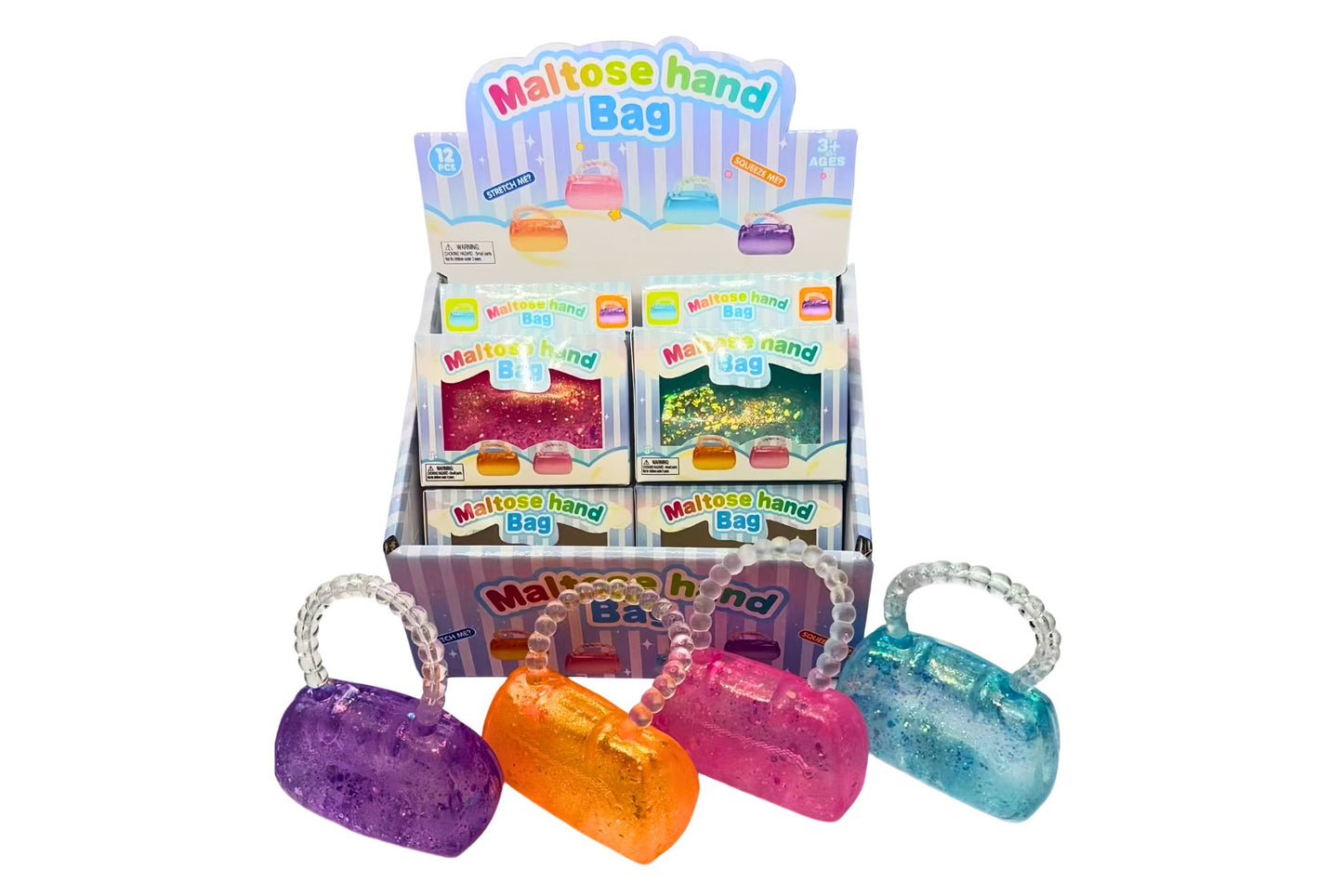 Squishy Gel Glitter Purse 8cm 4 Asstd PDQ