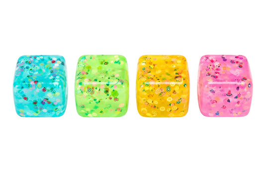 Squishy Sequin Cube Glow in the Dark 6cm 4 Asstd PDQ