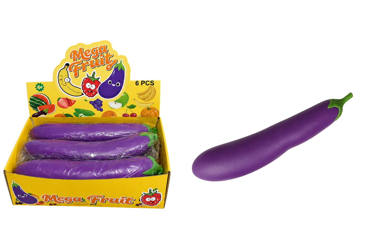 Squishy Jumbo Slow Rising Eggplant 48cm PDQ
