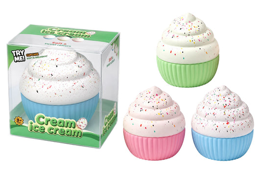 Squishy Jumbo Slow Rising Cupcake 12x12x12cm 3 Asstd