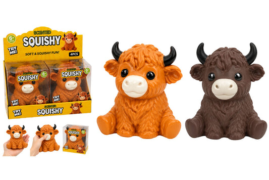 Squishy Jumbo Slow Rising Highland Cow 14x13x12cm 230g 2 Asstd PDQ