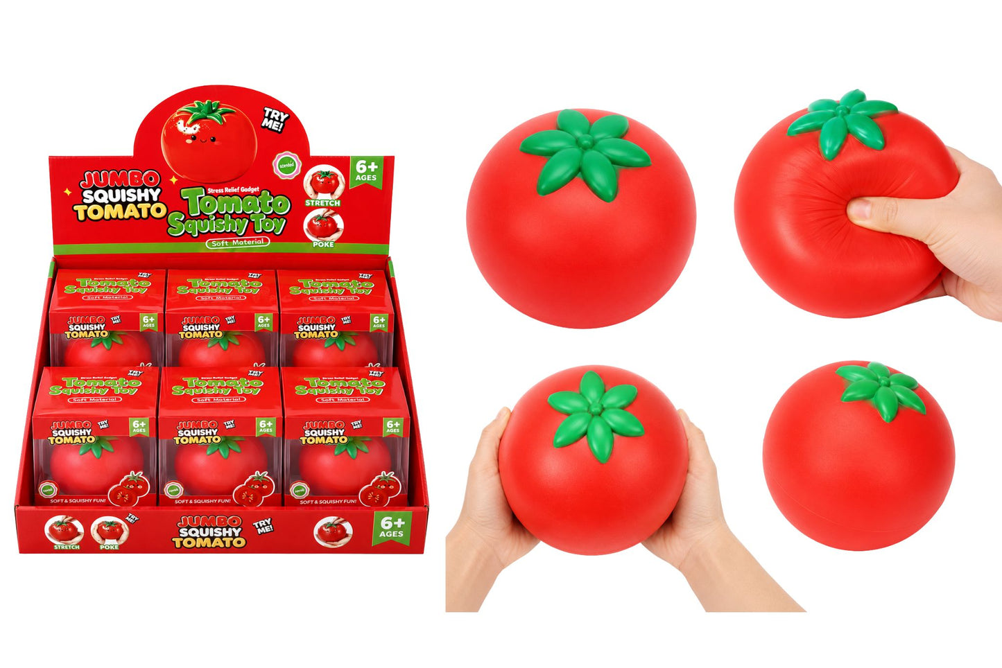 Squishy Jumbo Slow Rising Tomato 13x13x12cm 390g PDQ