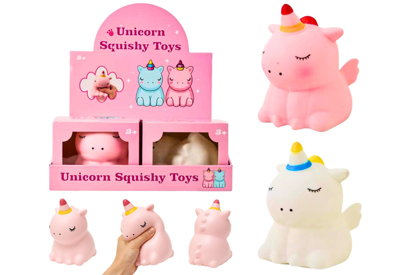 Squishy Jumbo Slow Rising Unicorn 16cm 400g 2 Asstd PDQ