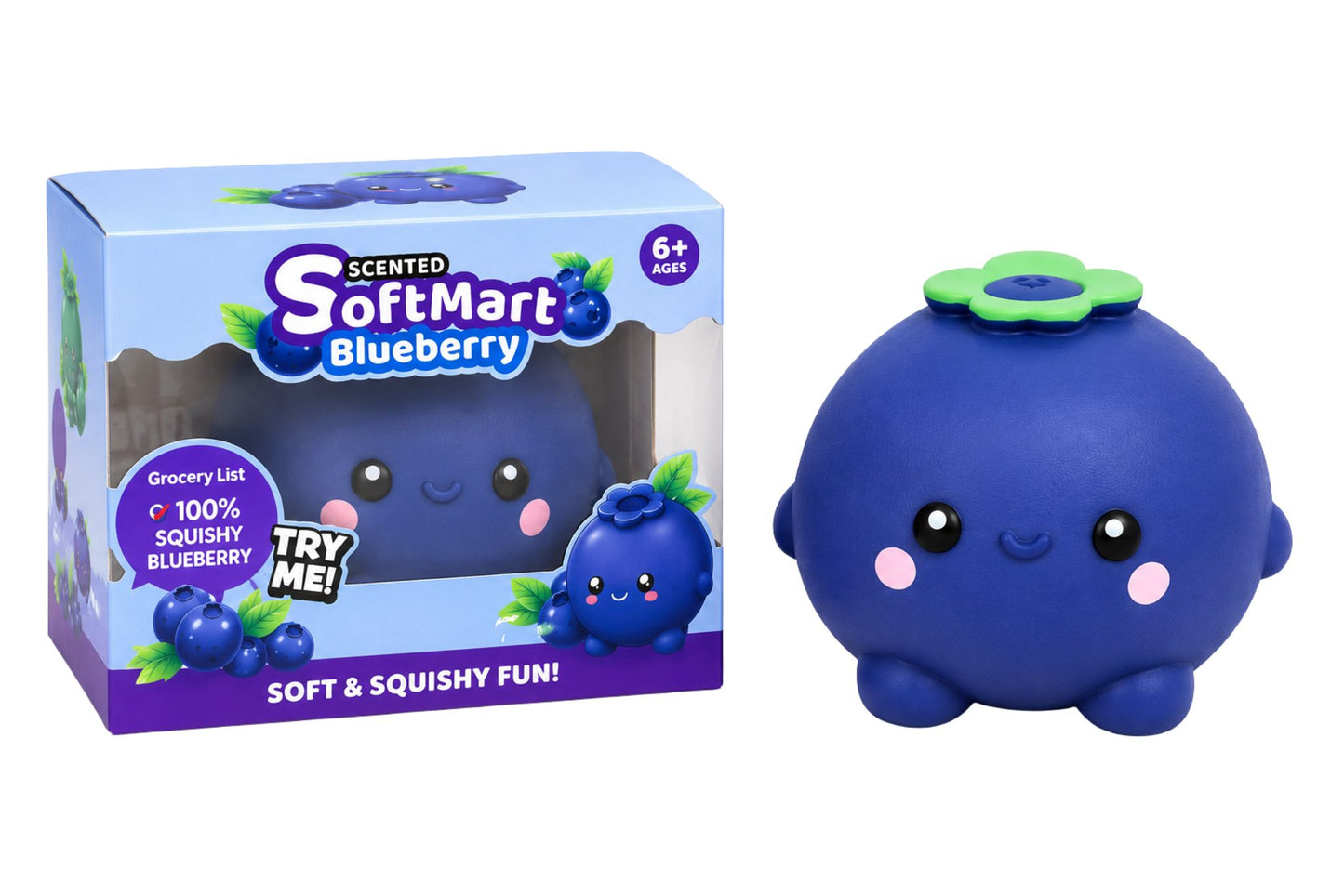 Squishy Jumbo Slow Rising Blueberry 16x13x10cm 450g PDQ