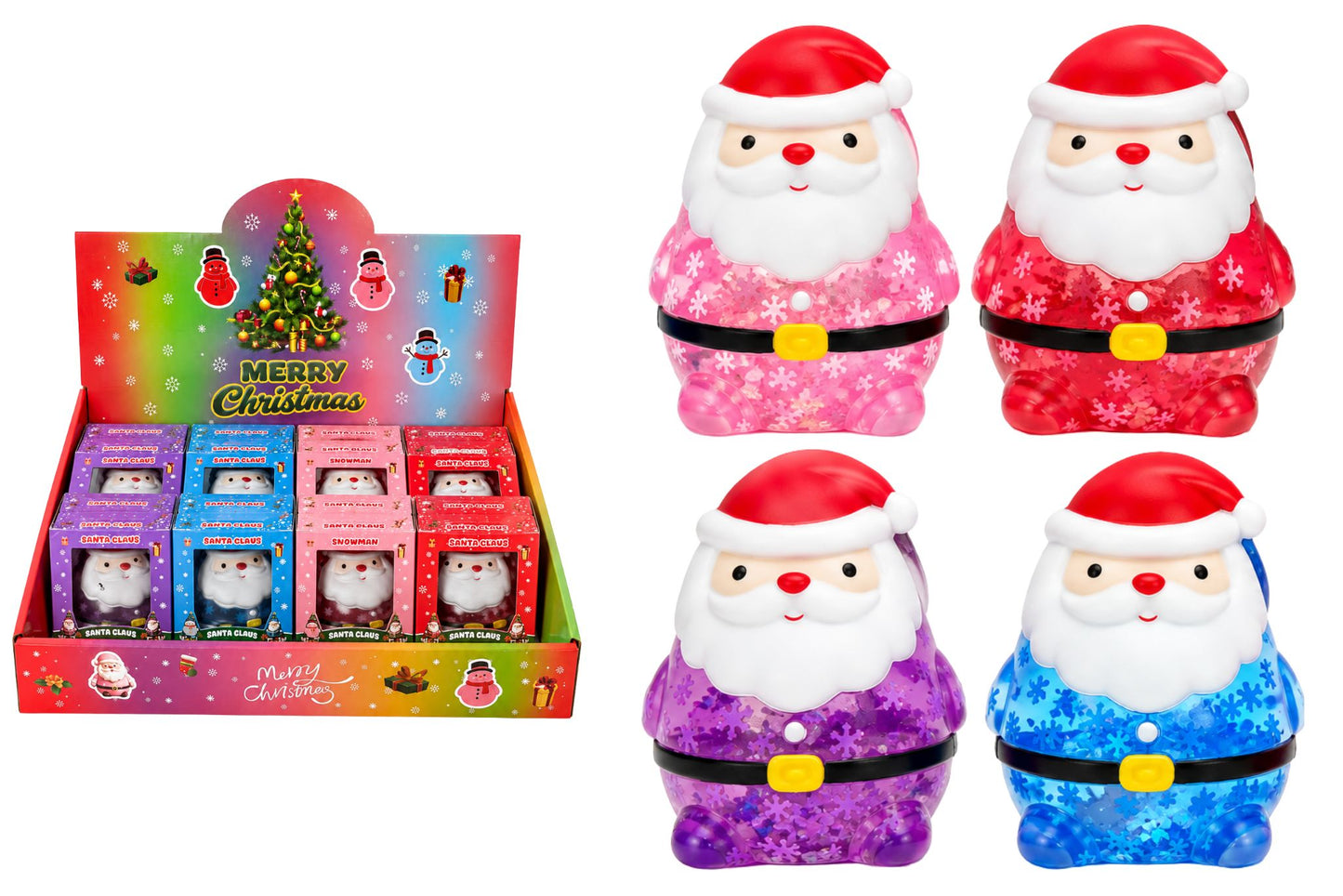 Squishy Gel Santa Claus 7cm 4 Asstd PDQ