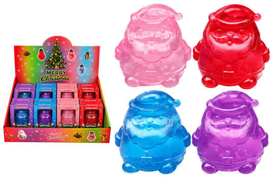 Squishy Gel Clear Santa Claus 7cm 4 Asstd PDQ