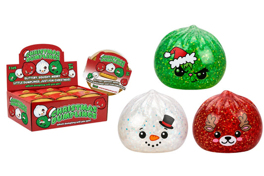 Squishy Grumpy Green Dumplings 8.5cm 3 Asstd PDQ