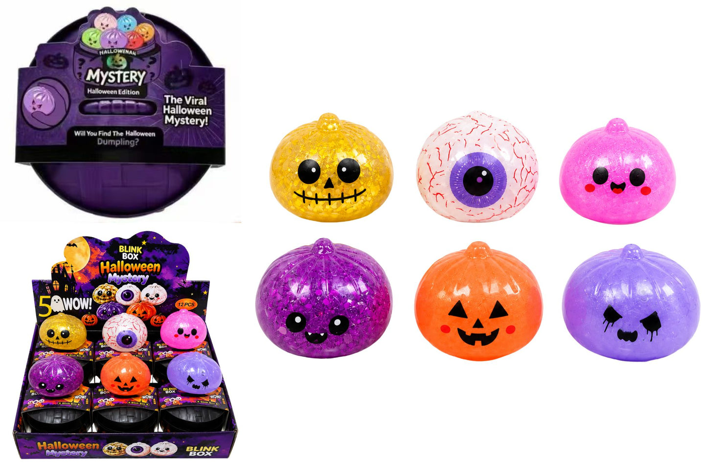 Squishy Haloween Dumplings 8.5cm 6 Asstd PDQ