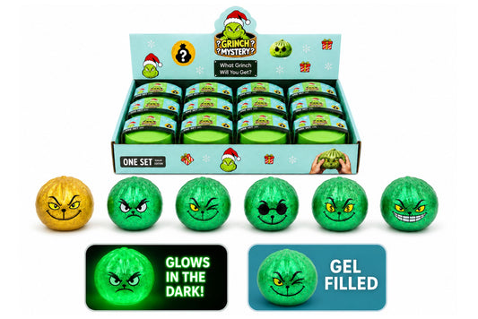Squishy Grumpy Green Gel Dumplings Glow in the Dark 5.5cm PDQ