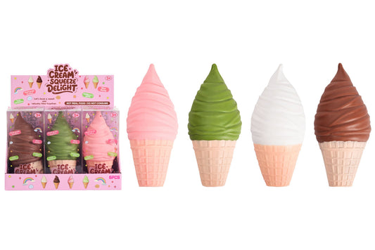 Squishy Jumbo Slow Rising Ice Cream Cone 4 Asstd PDQ