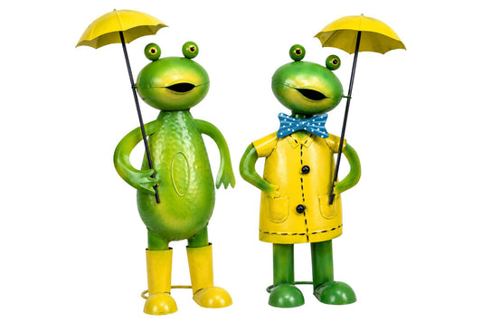 Metal Garden Ornament Frog 41x19cm 2 Asstd