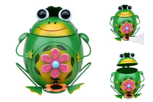 Metal Garden Frog Trash Can 40x27cm