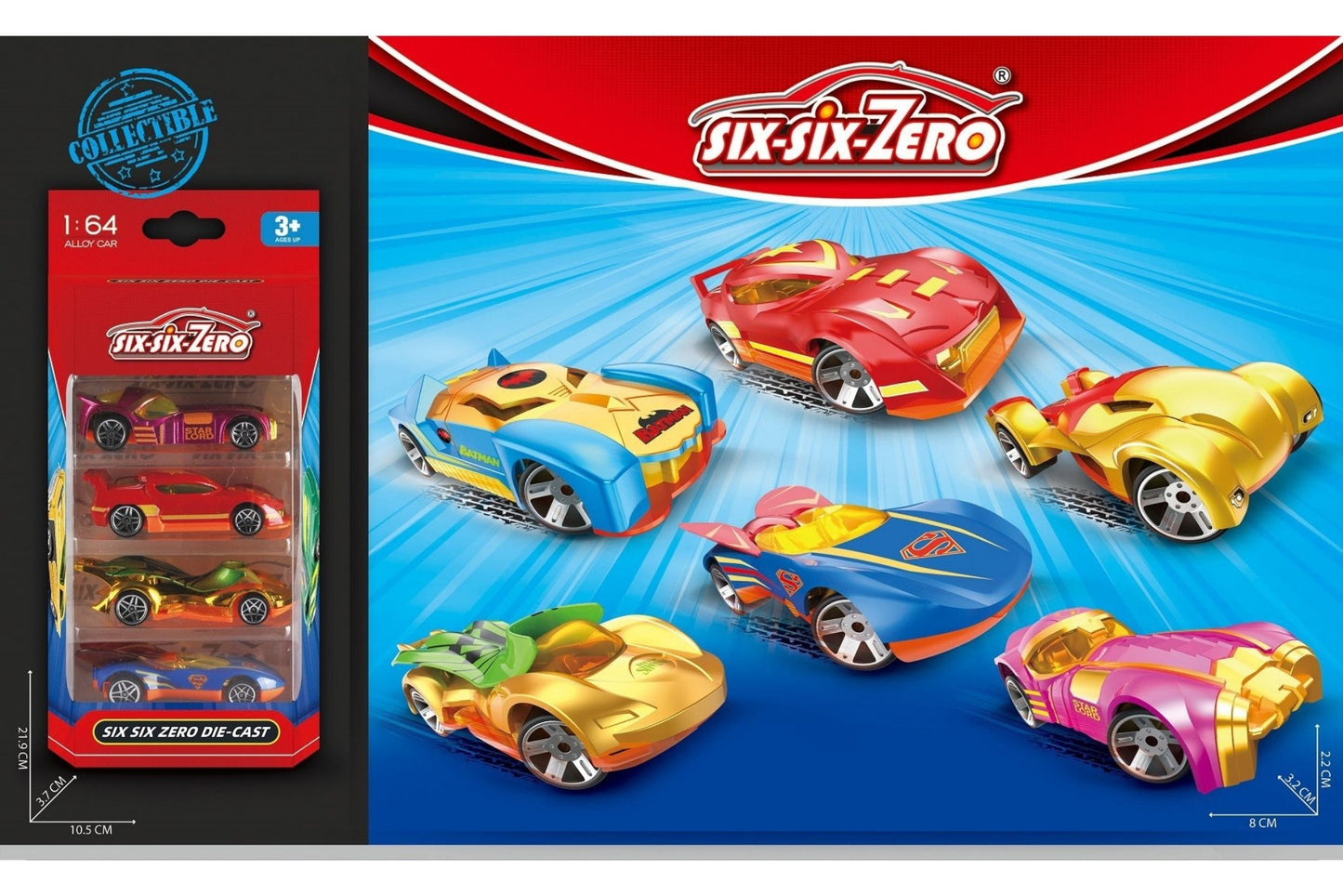 Metal Die Cast Car 4Pcs 6Asstd