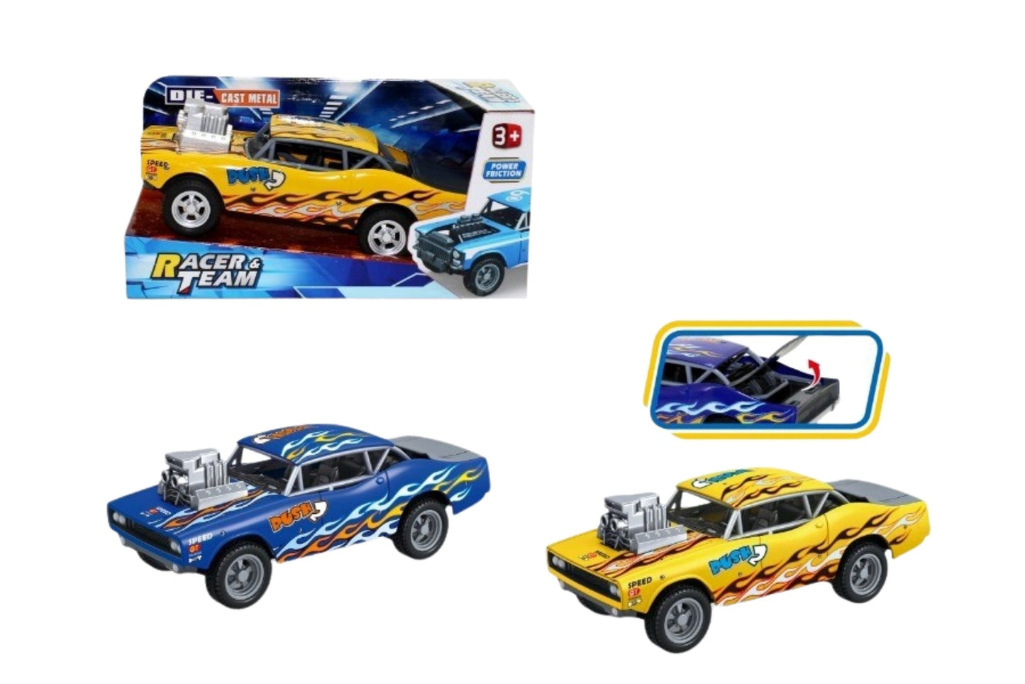 Metal Friction Die Cast Car 2Asstd Metal