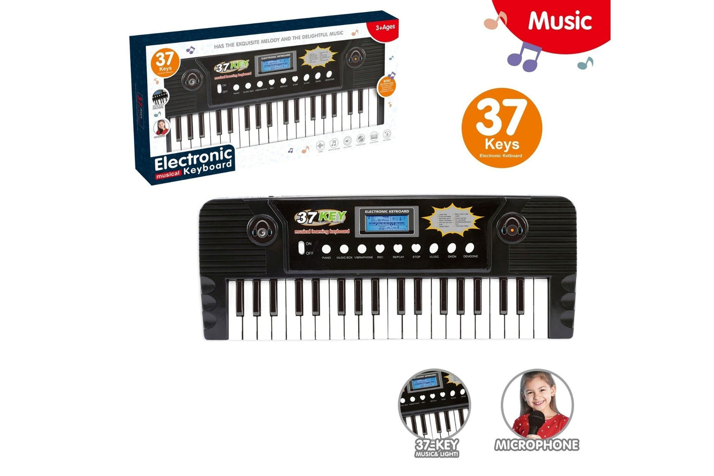 37 Key Multi - Functional Electronic Piano w/Microphone