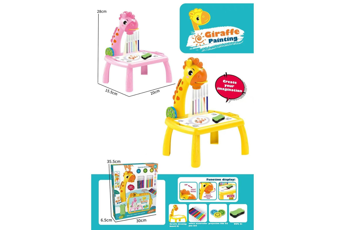 Giraffe Projector Drawing Board Batteries Not Included(3*Aaa)