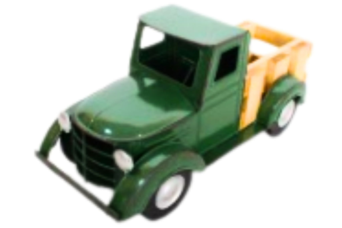 Metal Pickup Truck w/Wooden Crate Green 46x20x23cm