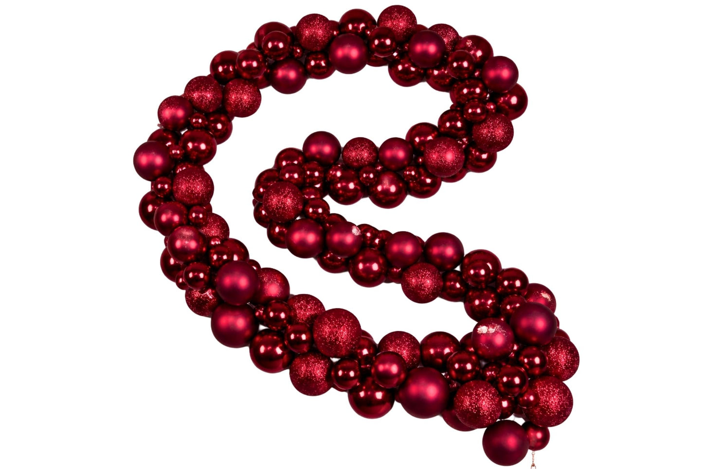 Xmas Bauble Garland Red 1.8m 3-5cm Baubles