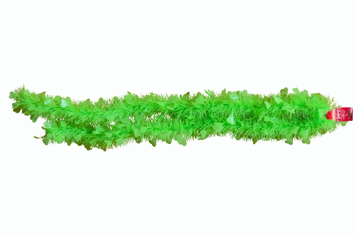 Tinsel Green w/Hearts 9cm x 2m