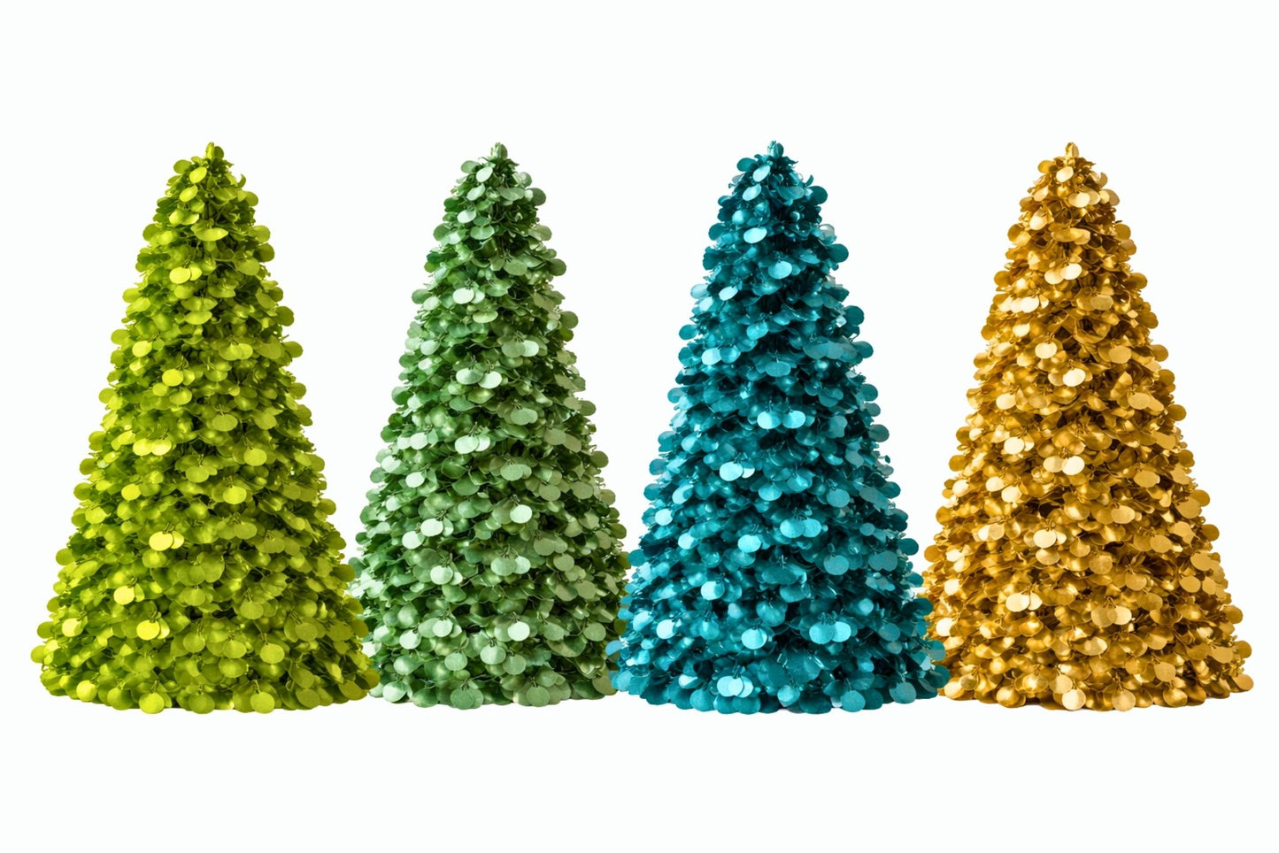 Tinsel Tree Dotted 50cm 4 Asstd