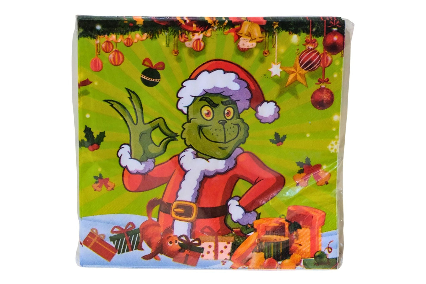 Grumpy Green Napkin 17cm Pk20