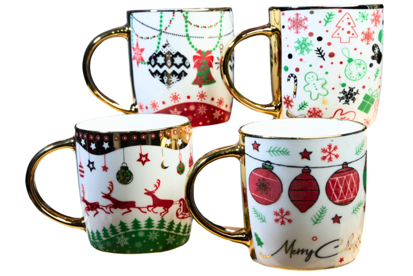 Xmas Ceramic Mug 9x9cm 4 Asstd