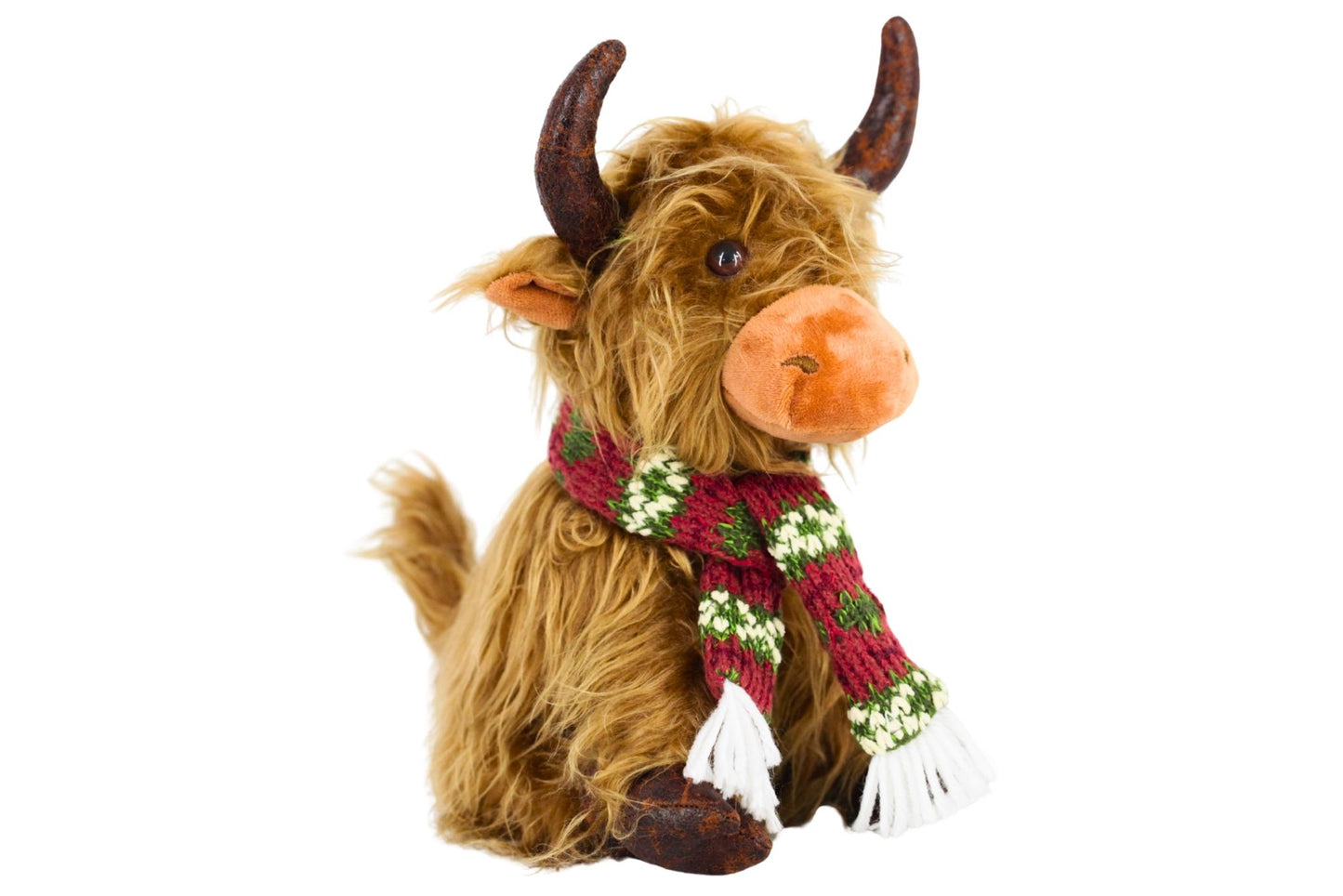 Sitting Xmas Highland Cow Plush 32x33x23cm