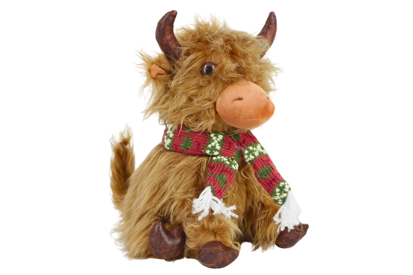 Sitting Xmas Highland Cow Plush 28x23x15cm
