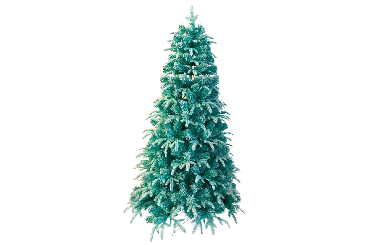 PVC Xmas Tree Aqua/White w/Metal Base 691T 180cm