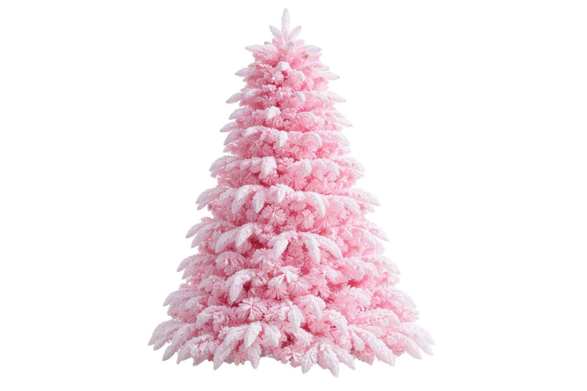 PVC Xmas Tree Pink/White w/Metal Base 691T 180cm