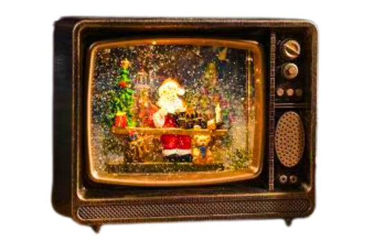 Animated Xmas TV w/Light & Music 25x8.8x20.5cm B/O or USB