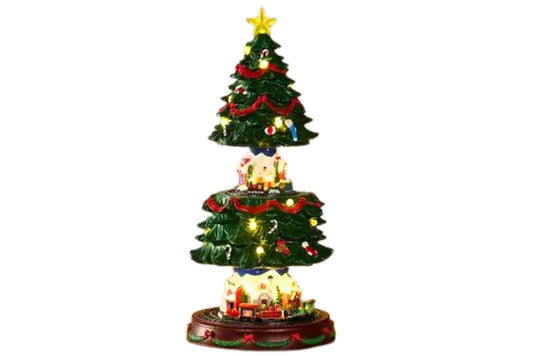 Animated Xmas Tree w/Light & Music 23.5x23.5x45.5cm B/O or USB