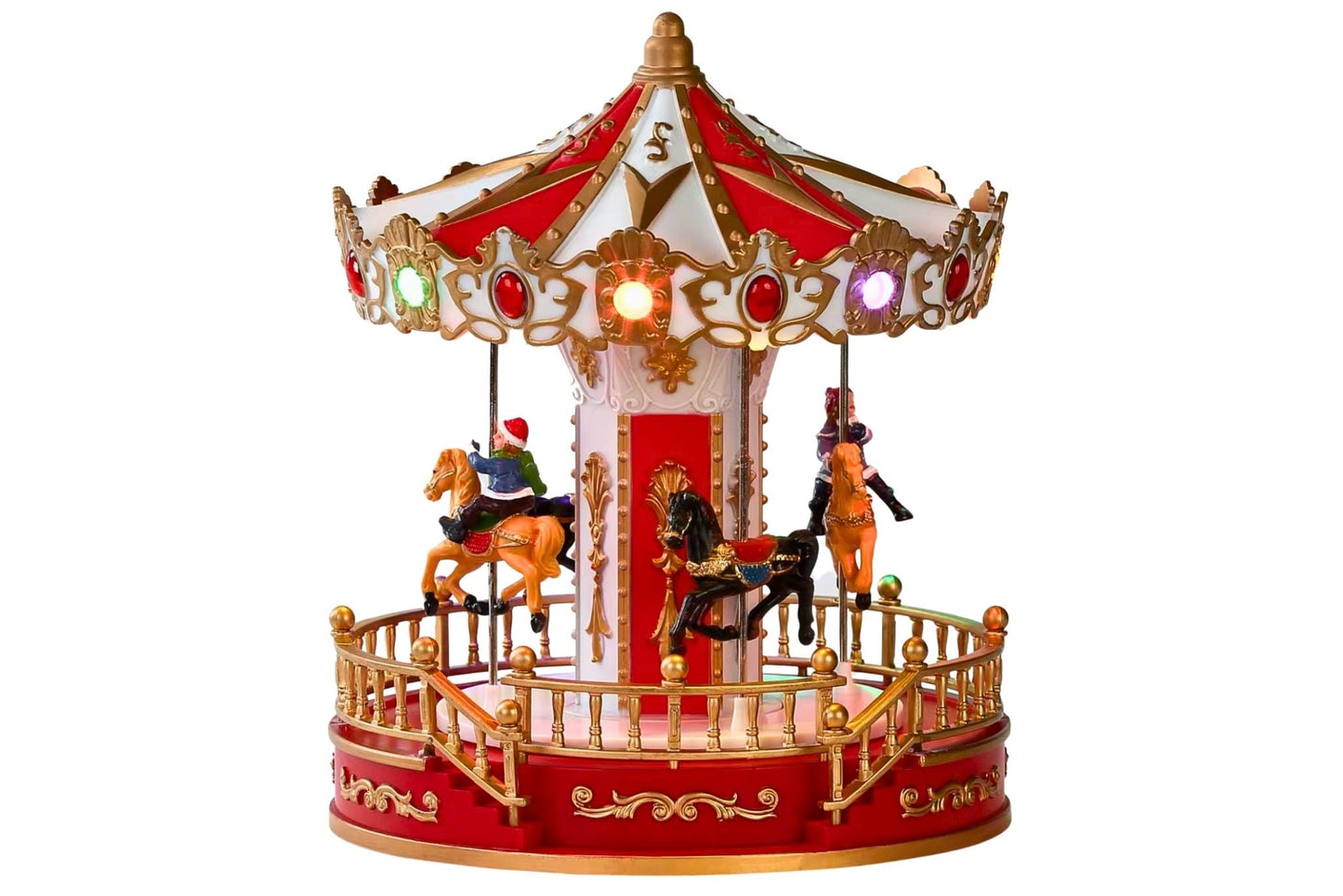 Animated Carousel w/Light & Music 19x19x23cm B/O or USB