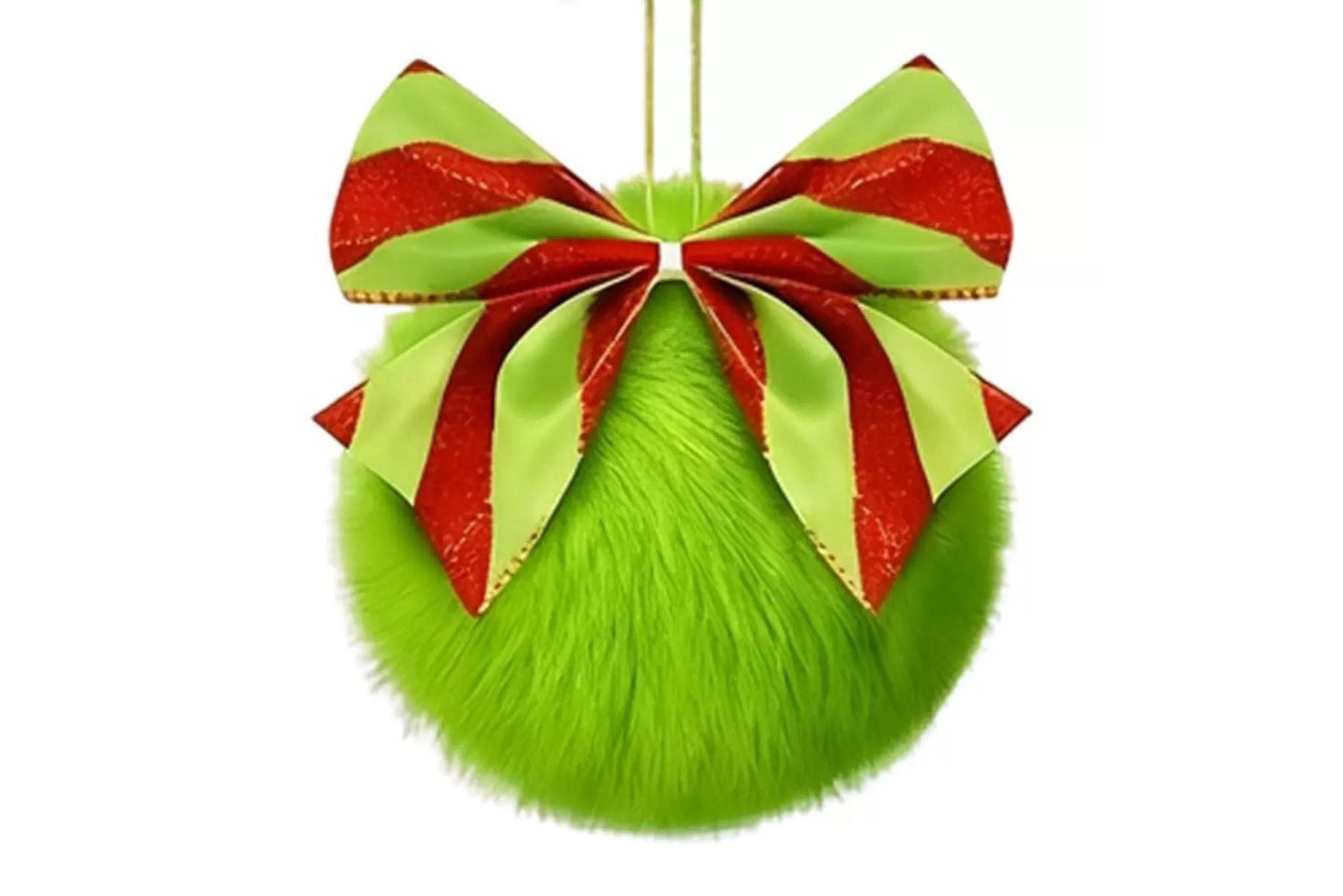 Xmas Hanging Ornament Furry Grumpy Green 8cm