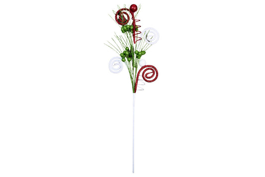 Red/Green Swirl Pick 70cm