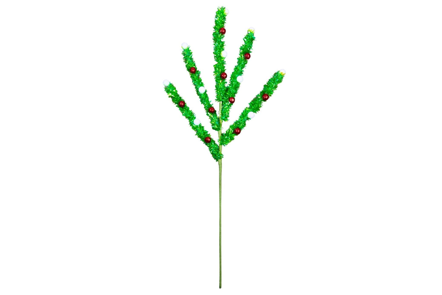 Green Tinsel Christmas Branch 67cm