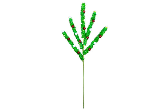 Green Tinsel Christmas Branch 67cm