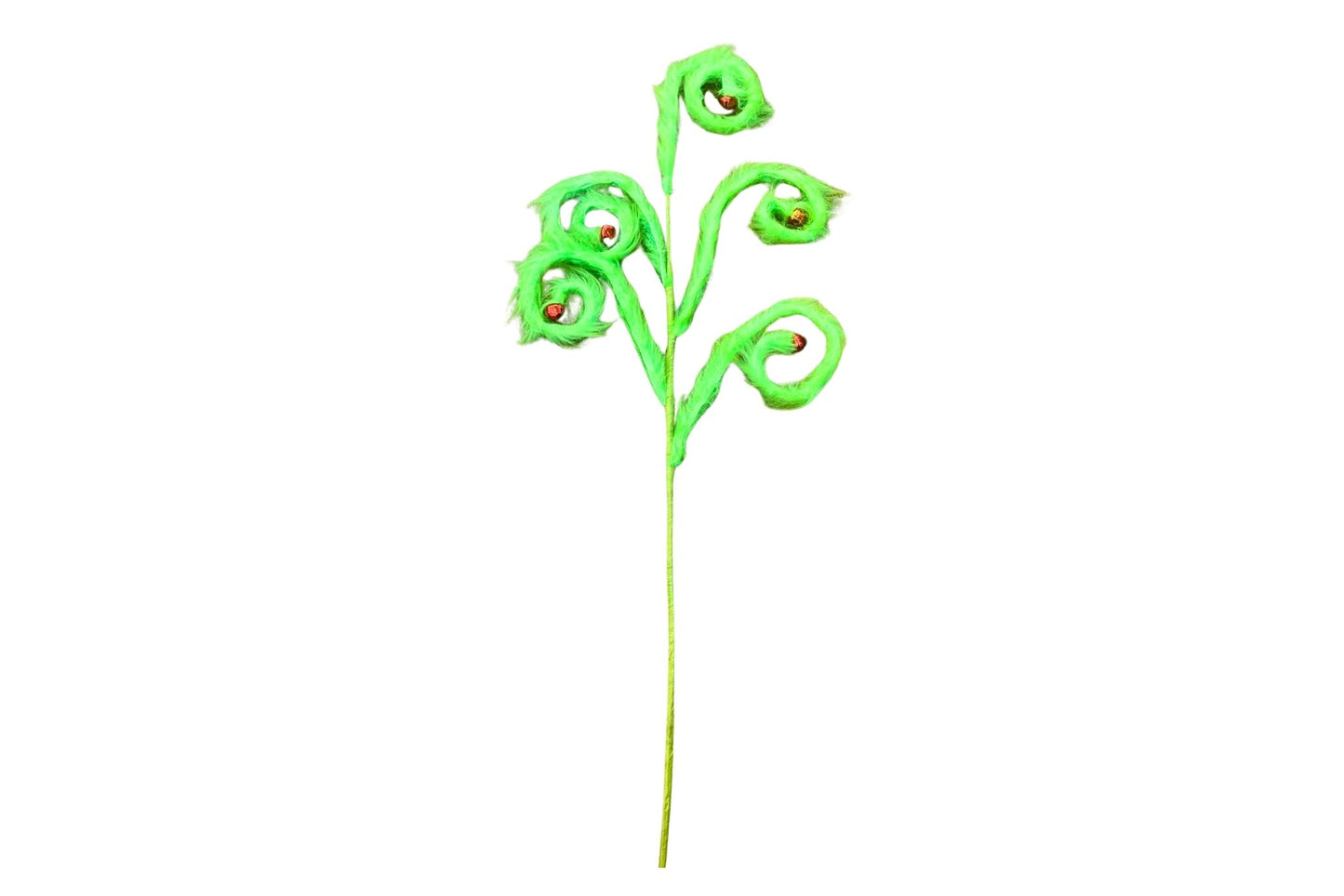 Green Fluffy Swirl Pick 55cm