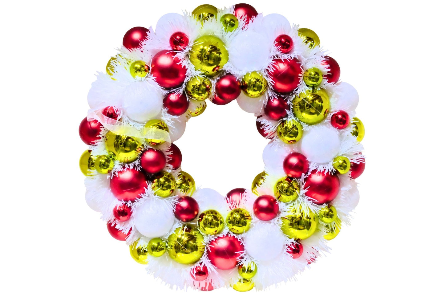 Xmas Baubles Wreath Red/Green 42cm 4-6cm Baubles