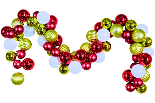 Xmas Baubles Garland 1.8m 6-8cm Baubles
