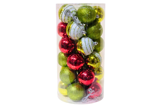 Xmas Baubles 7cm Pk30