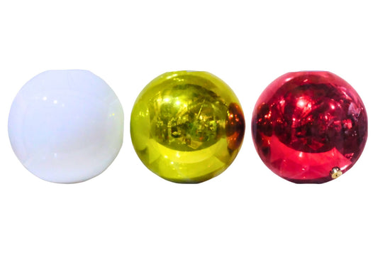 Xmas Baubles 25cm PVC Box 3 Asstd