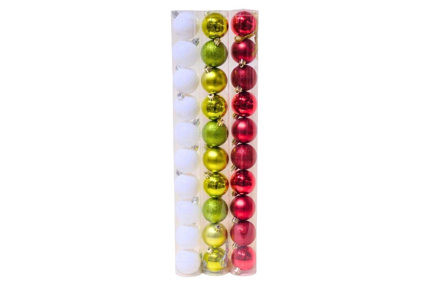 Xmas Baubles 5cm Pk10 3 Asstd PDU